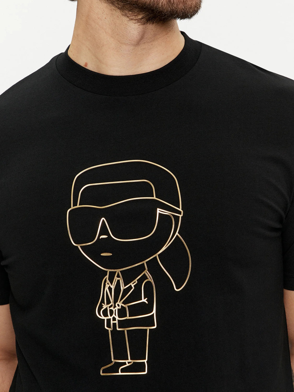 Karl Lagerfeld T Shirt Kl755054 Blk Gold Preto Ouro_shot3
