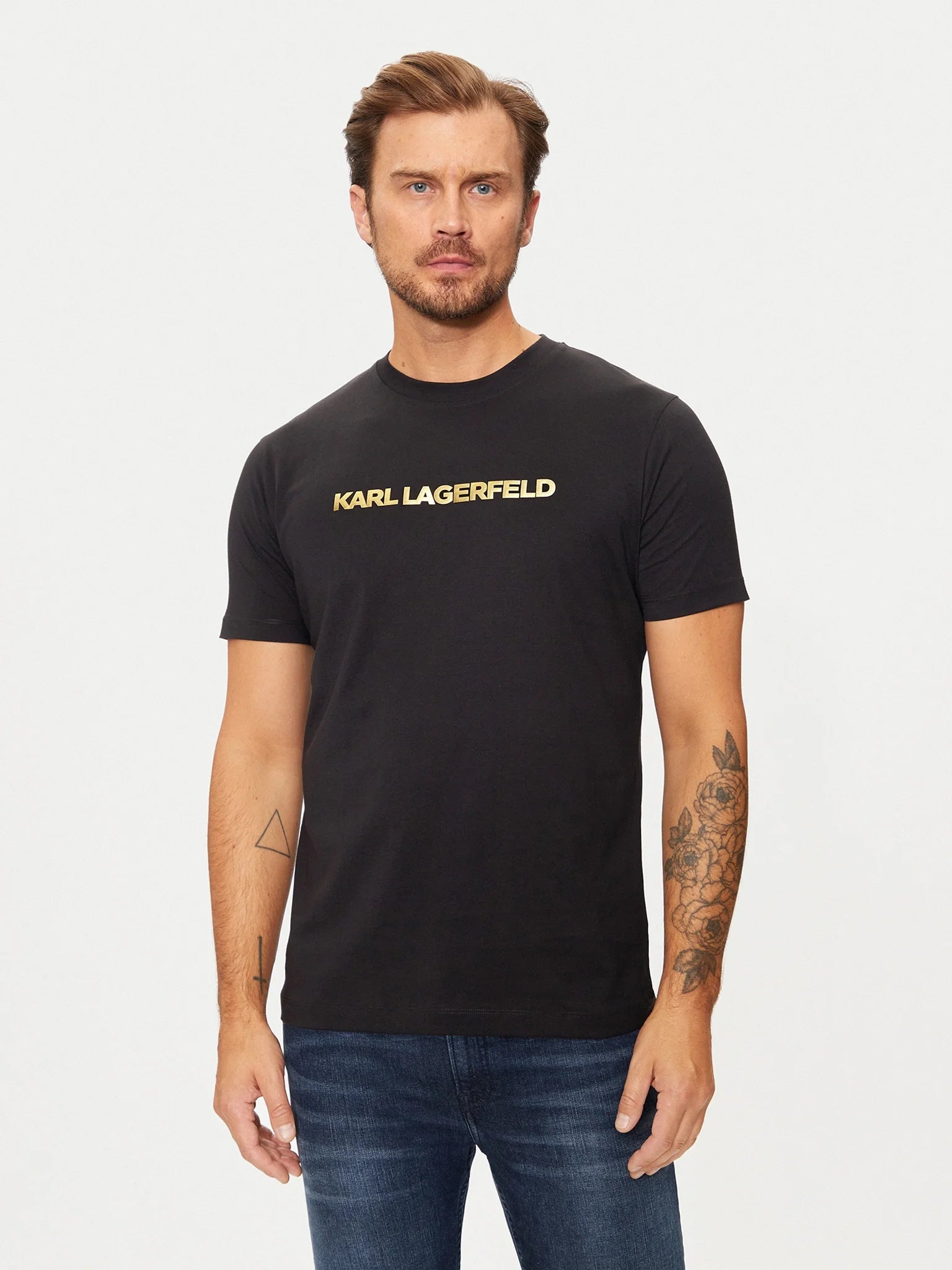 Karl Lagerfeld T Shirt Kl755065 Blk Gold Preto Ouro_shot5