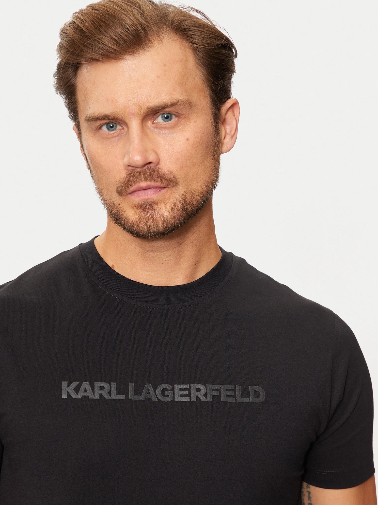 Karl Lagerfeld T Shirt Kl755065 Blk Silver Preto Silver_shot2