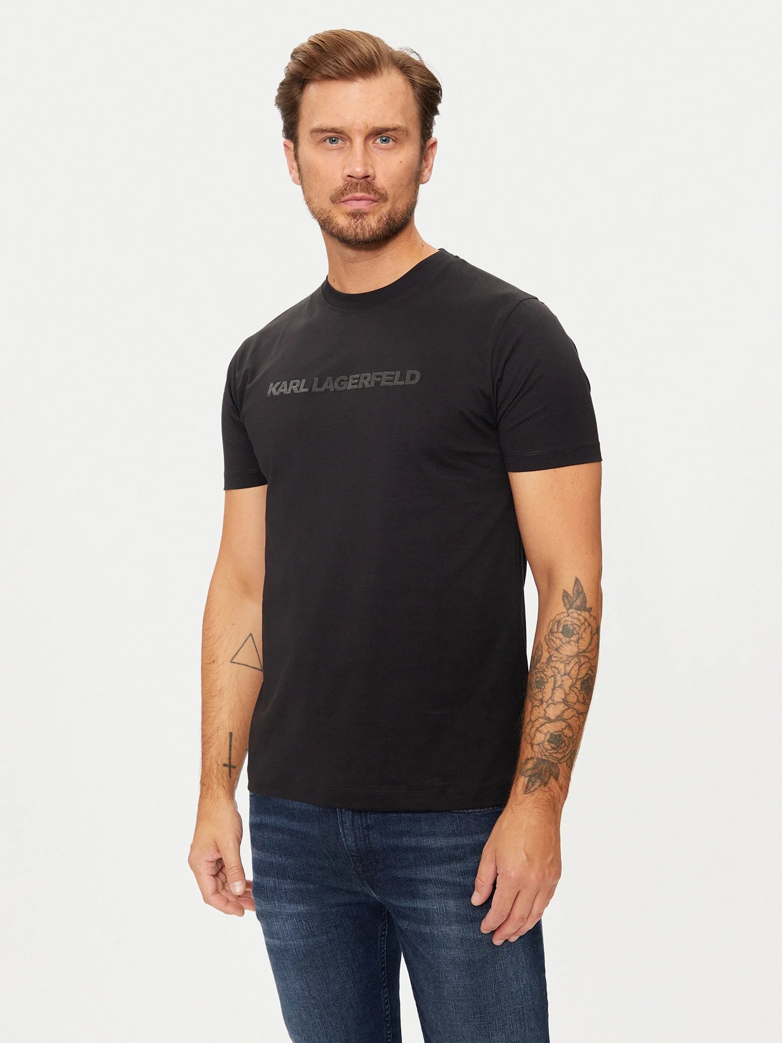 Karl Lagerfeld T Shirt Kl755065 Blk Silver Preto Silver_shot3