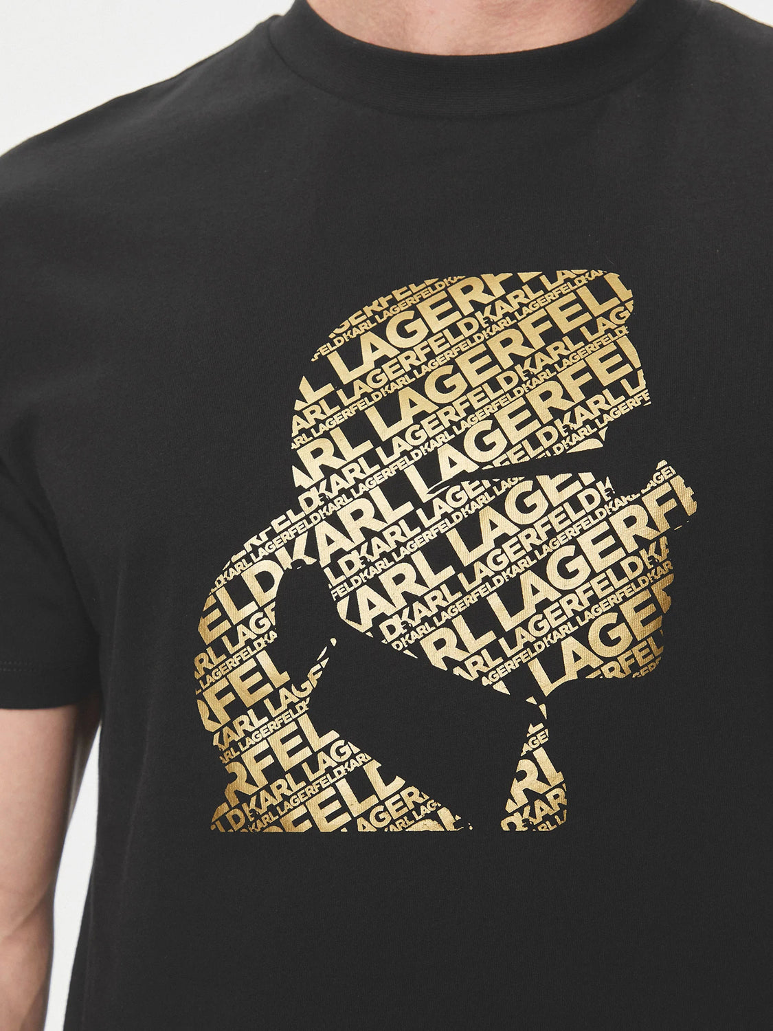 Karl Lagerfeld T Shirt Kl755082 Blk Gold Preto Ouro_shot3