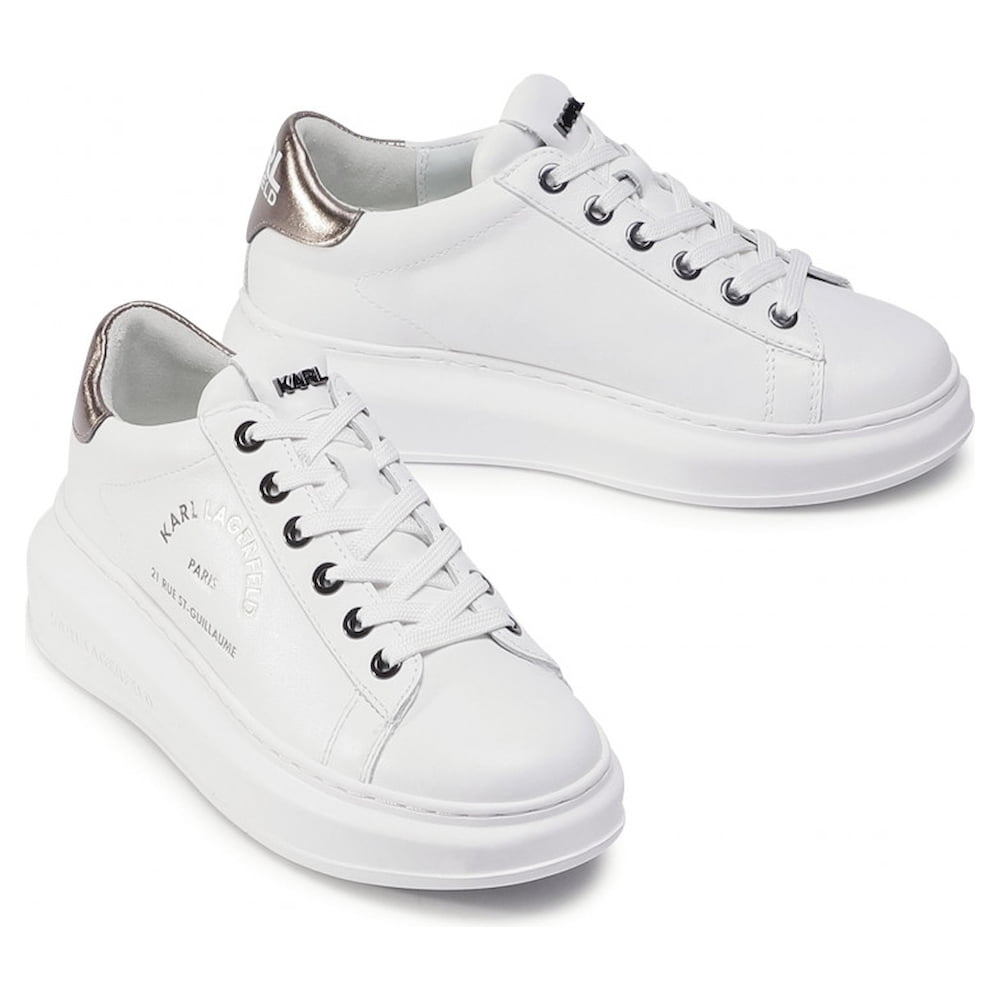 Karl Lagerfield Sapatilhas Sneakers Shoes 62538 Whi Silver Branco Prateado4