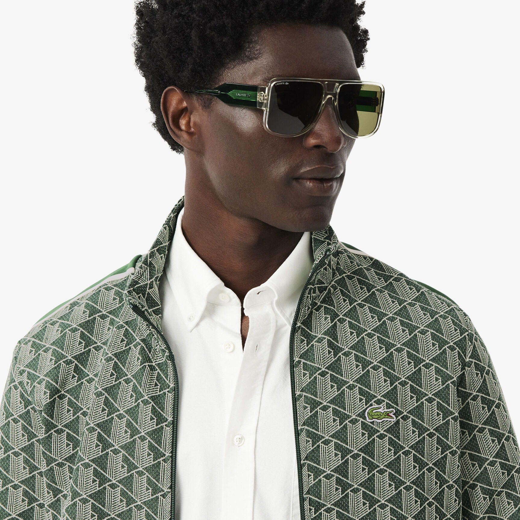 Lacoste Casaco Training Sweat Training Sh1368 Green.logo Verde Logo_shot2