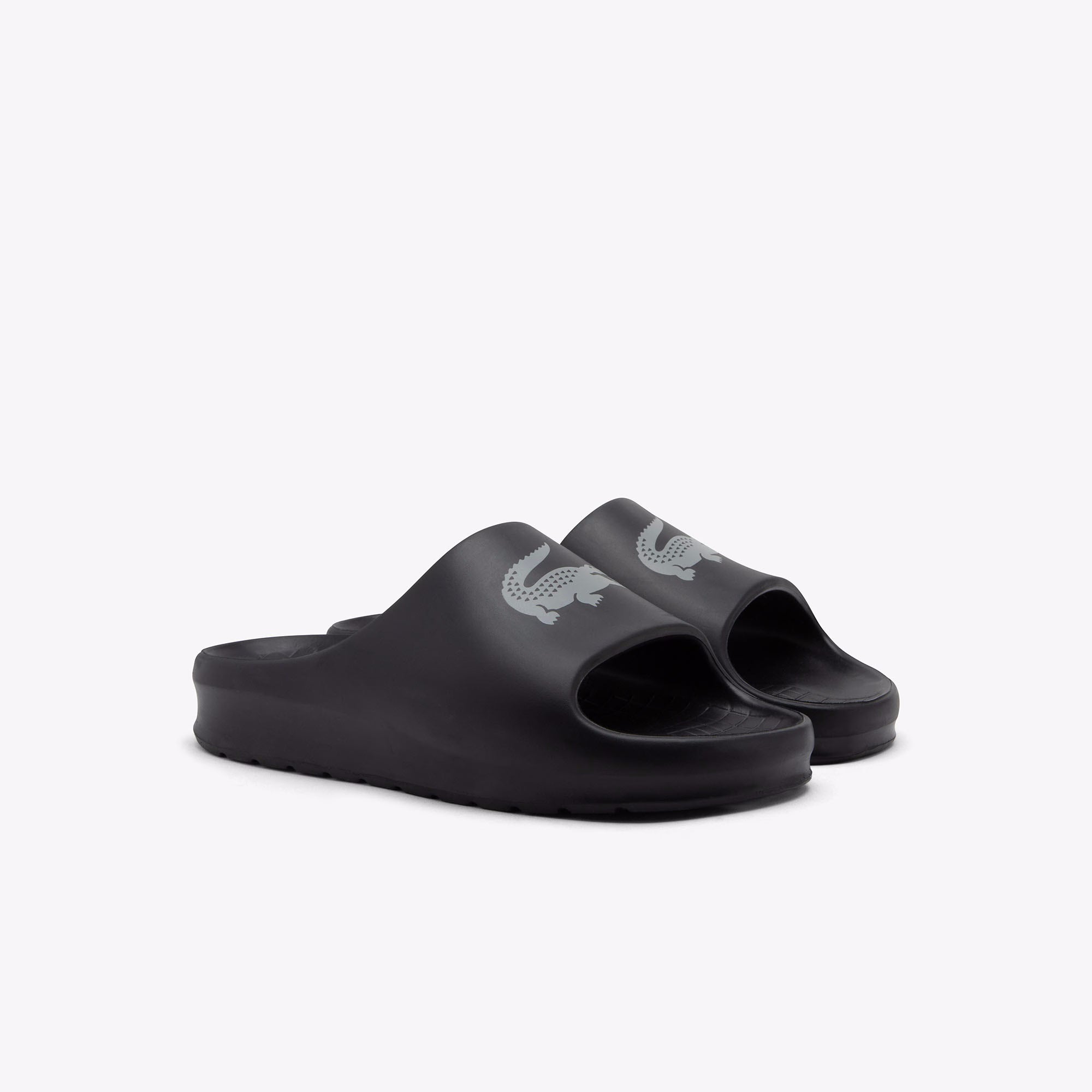 Lacoste Chinelos Slippers Serve Slide Blk Gry Preto Cinza_shot2