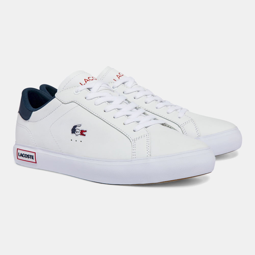 Lacoste Sapatilhas Sneakers Shoes Powercourt43sm Whi Nvy Re Branco Navy Vermelho Shot2