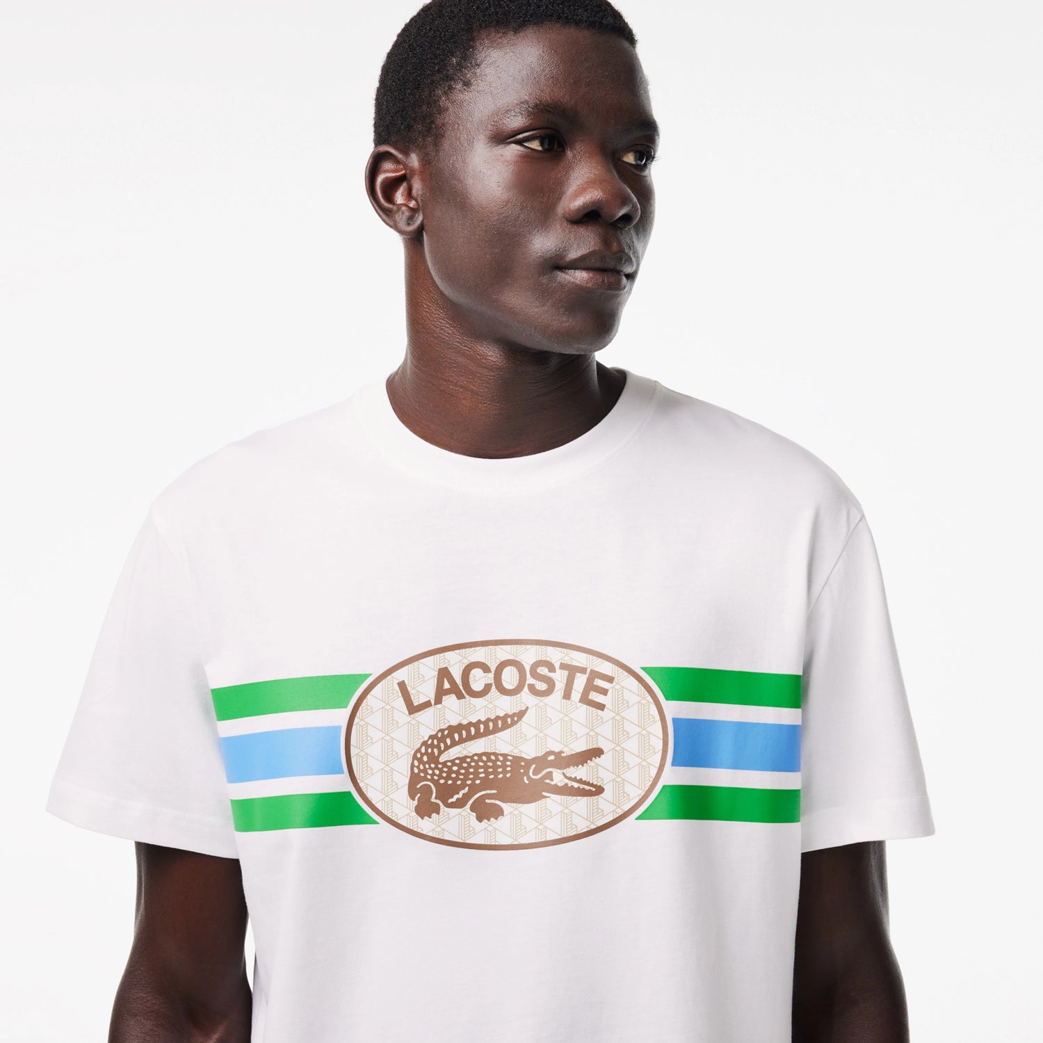 Lacoste T Shirt Th1415 Whit Green Branco Verde_shot2
