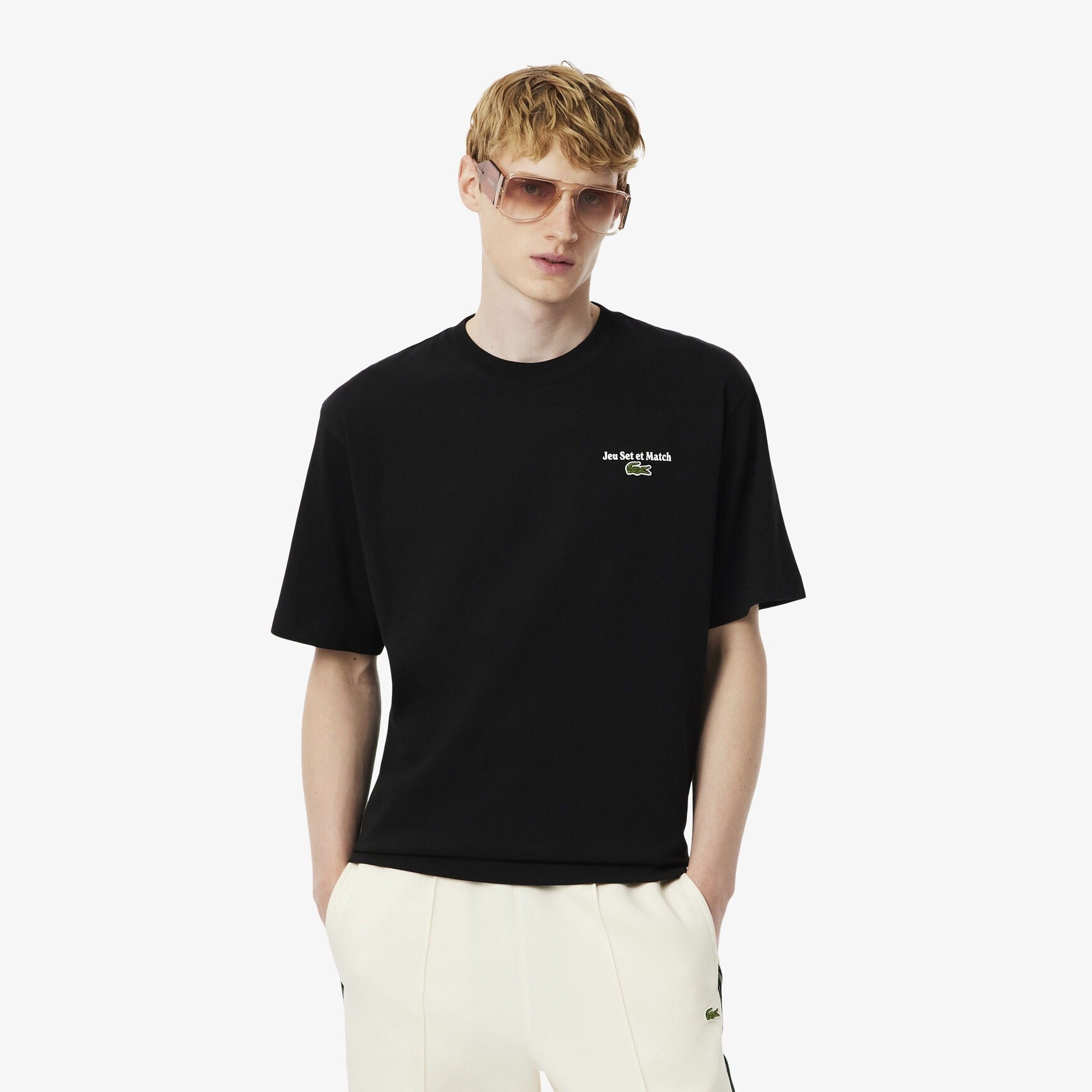 Lacoste T Shirt Th5950 Black Preto_shot1