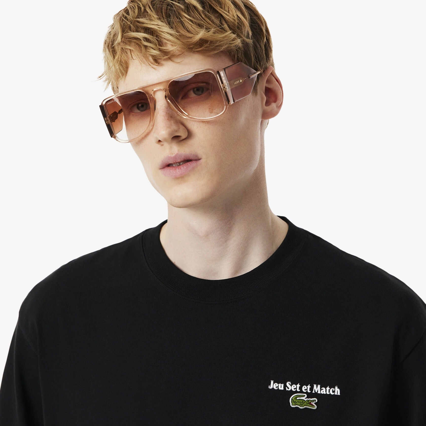 Lacoste T Shirt Th5950 Black Preto_shot2