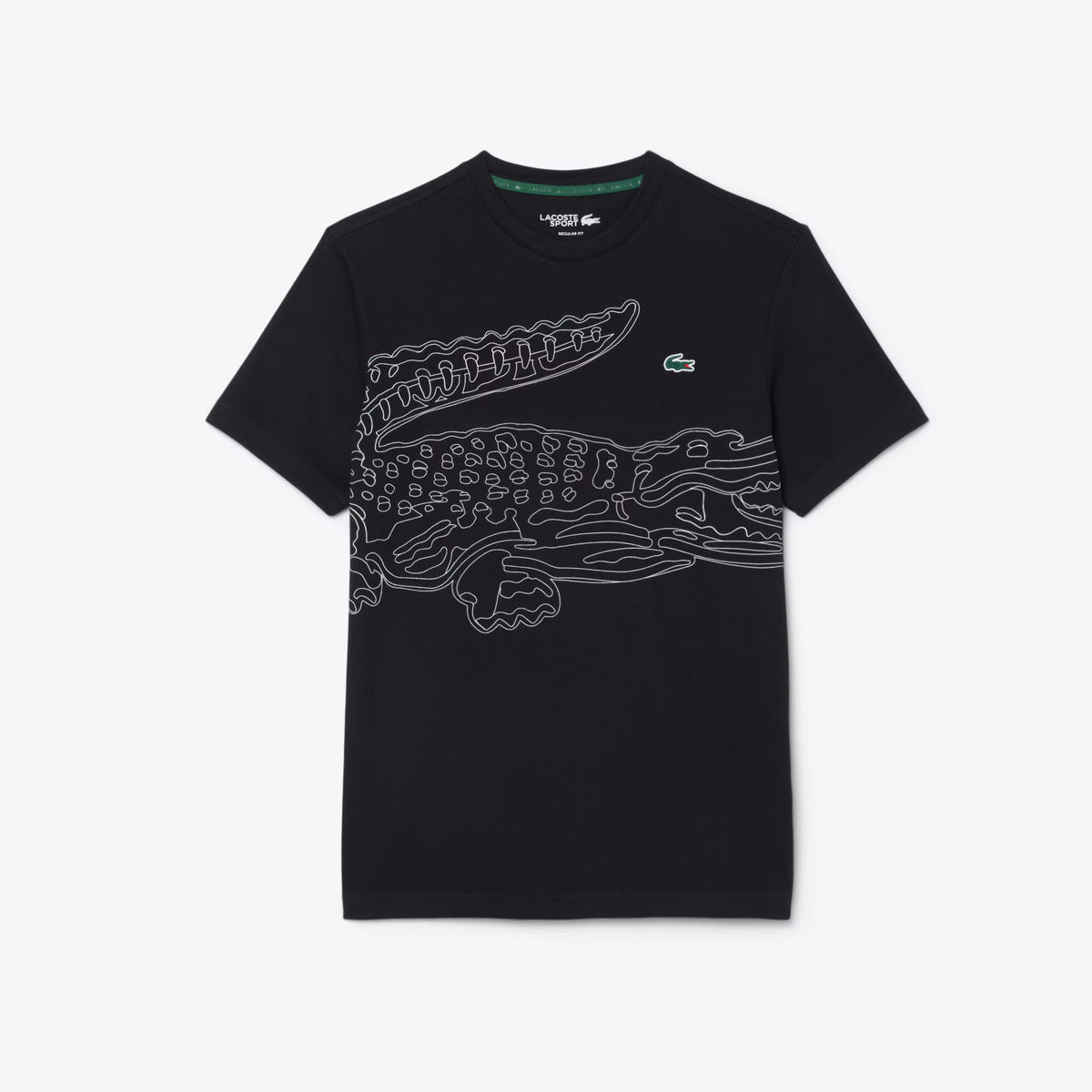 Lacoste T Shirt Th6682 Blk White Preto Branco_shot4