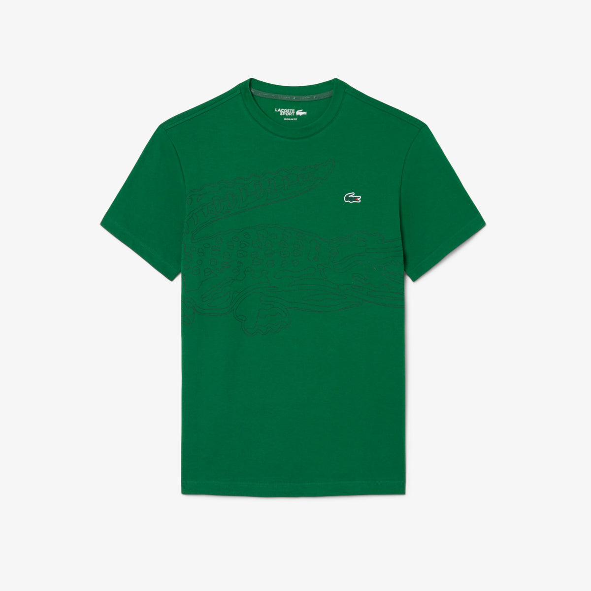 Lacoste T Shirt Th6682 Green Blk Verde Preto_shot4
