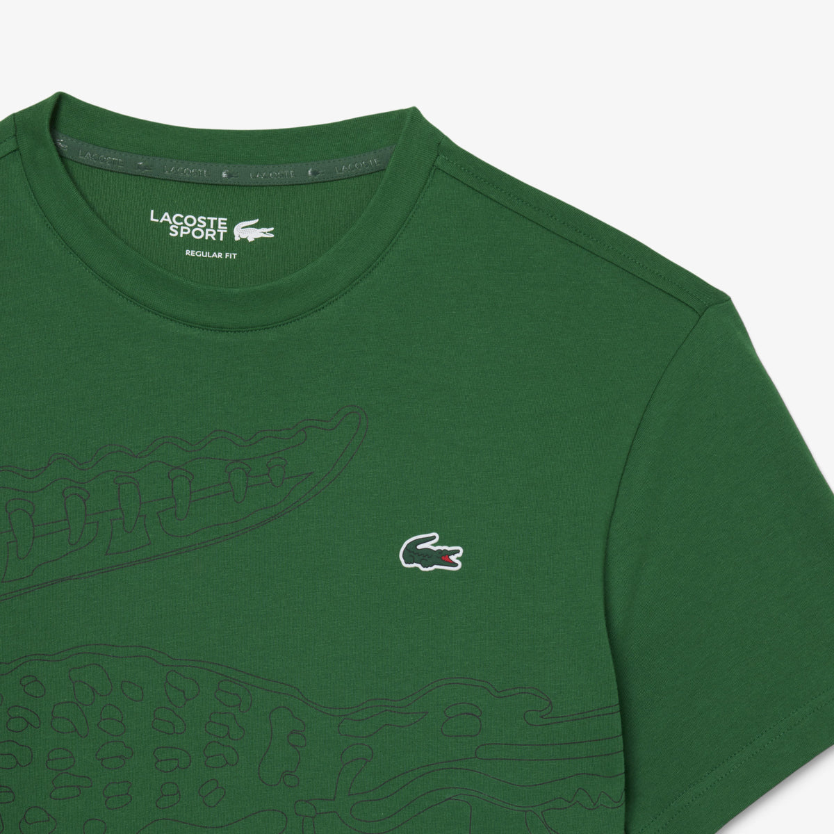 Lacoste T Shirt Th6682 Green Blk Verde Preto_shot5