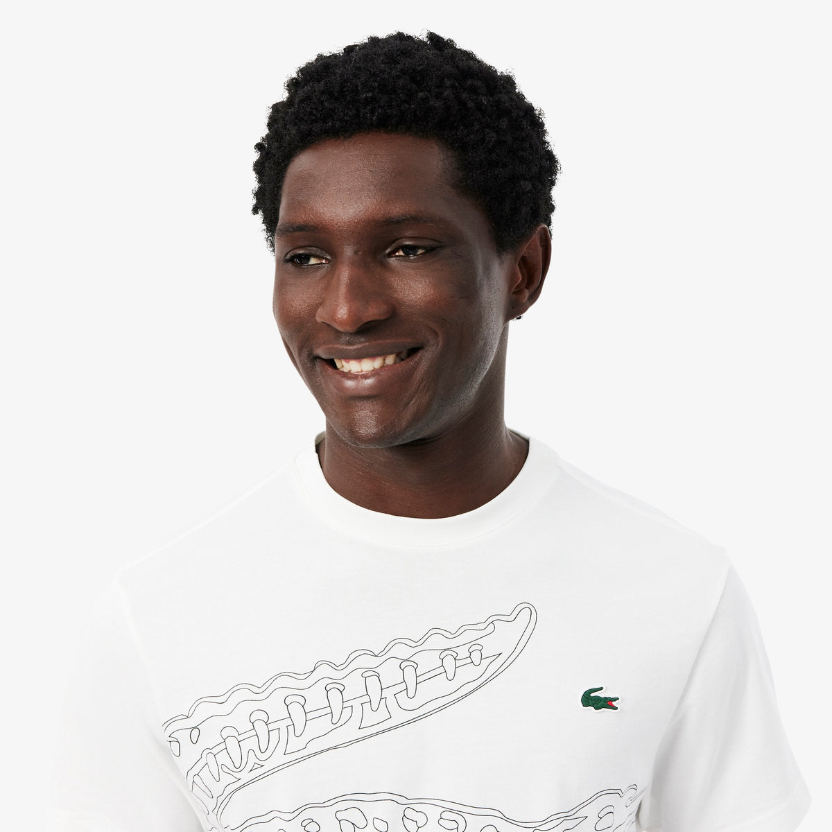 Lacoste T Shirt Th6682 Whi Black Branco Preto_shot2