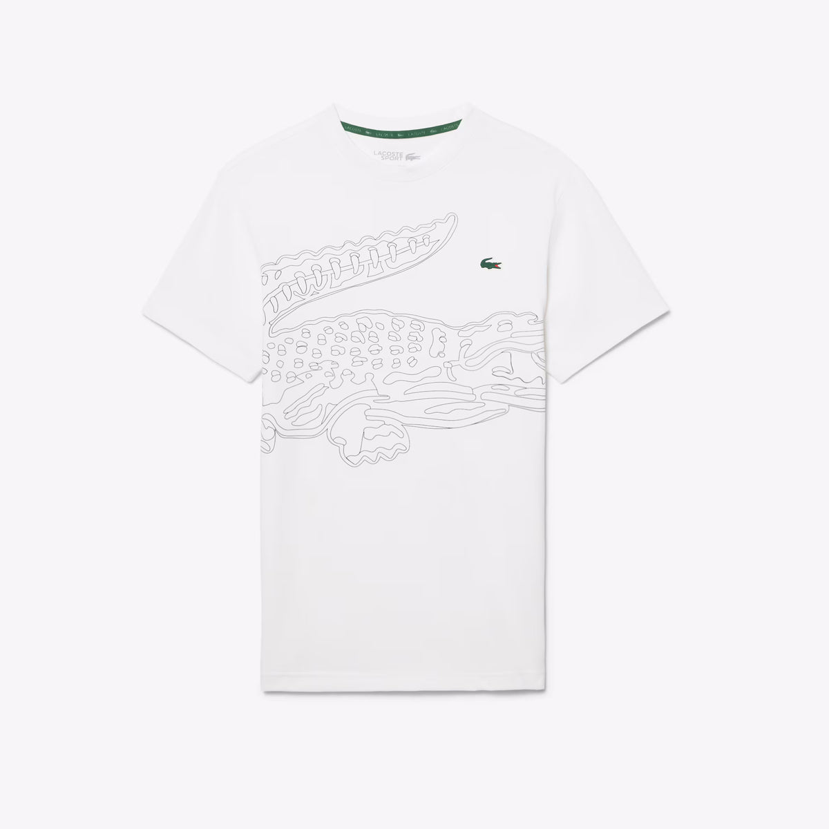 Lacoste T Shirt Th6682 Whi Black Branco Preto_shot3