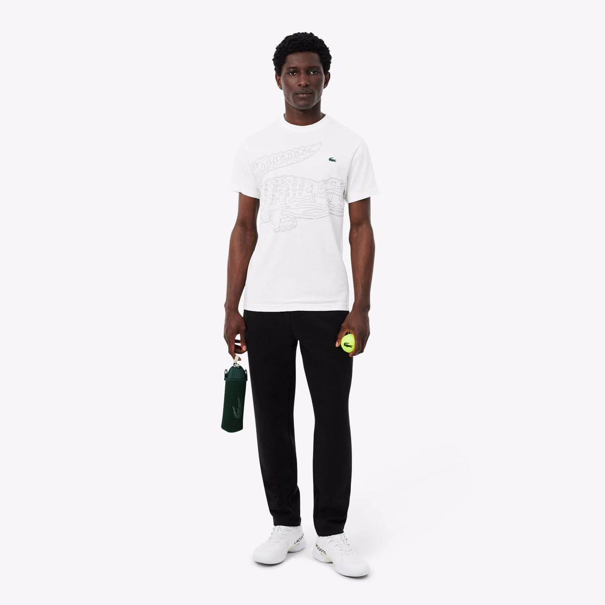 Lacoste T Shirt Th6682 Whi Black Branco Preto_shot6