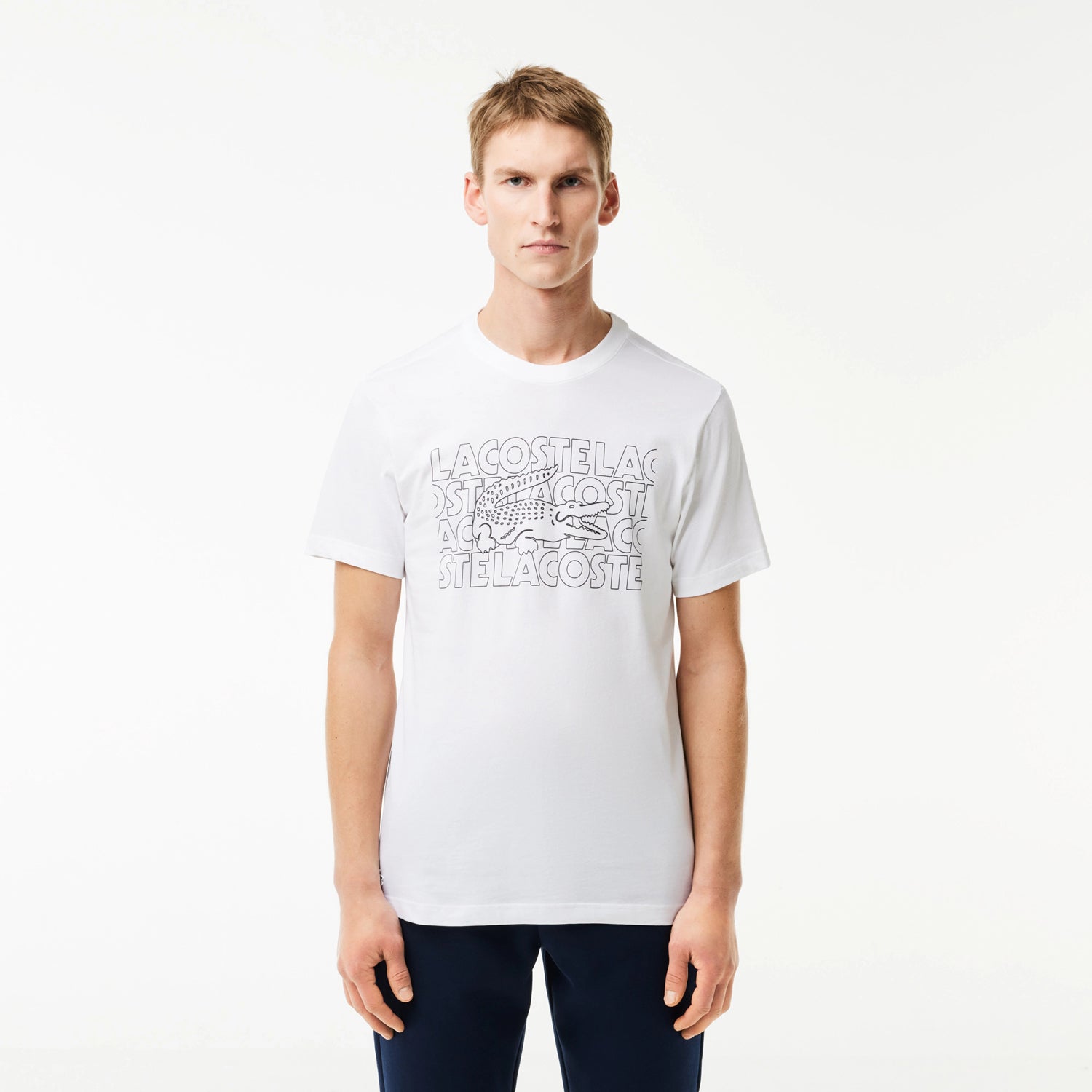 Lacoste T Shirt Th7505 White Branco_shot1