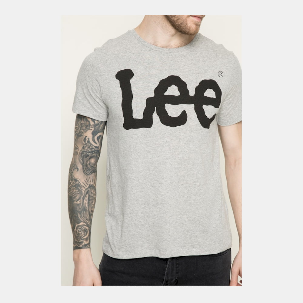 Lee T Shirt El64cai Grey Cinza Shot8