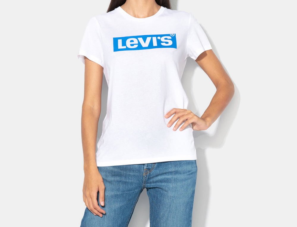 Levis T Shirt 17369 0346 White Blue Branco Azul Shot3