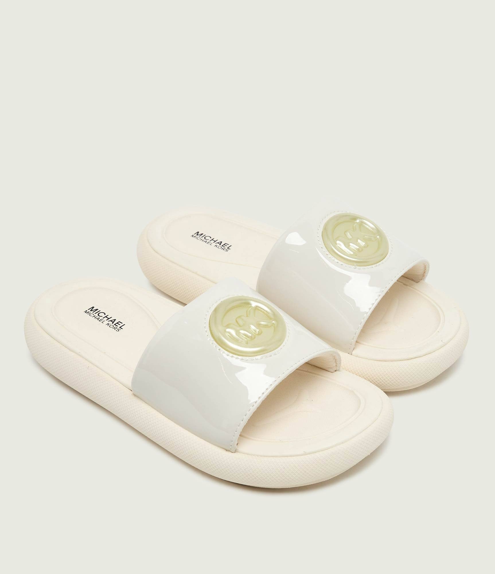 Michael Kors Chinelos Slippers Raelynn Bubble Vanila Gol Vanilla Ouro_shot2