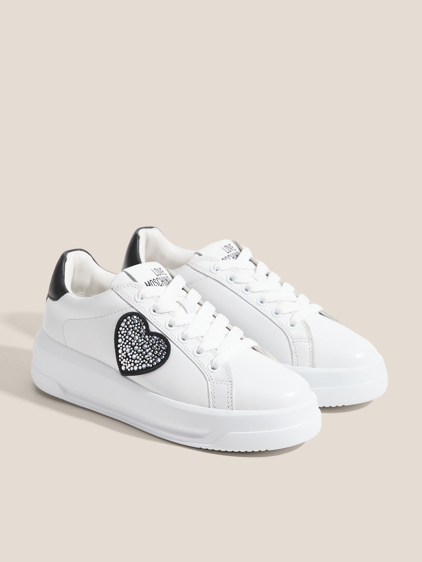 Moschino Sapatilhas Sneakers Shoes Ja15045 Whi Black Branco Preto_shot2
