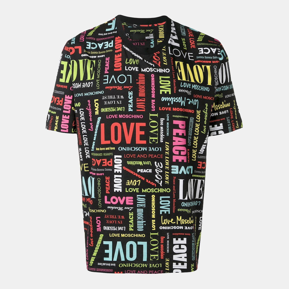 Moschino T Shirt M473200m Blk Multi Preto Multicolor Shot2