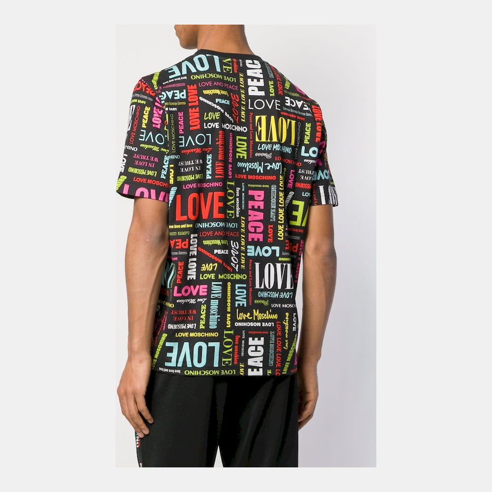 Moschino T Shirt M473200m Blk Multi Preto Multicolor Shot8