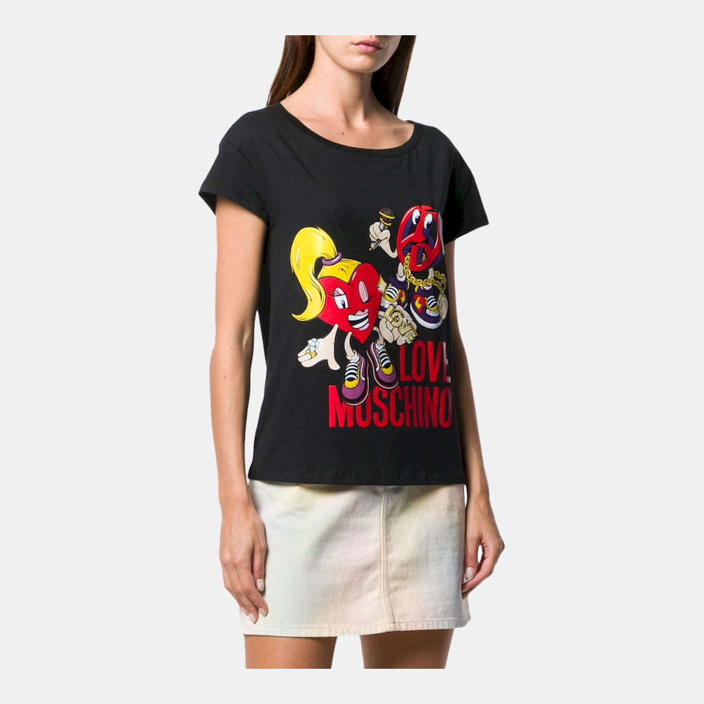 Moschino T Shirt W4f301m Black Red Preto Vermelho Shot6