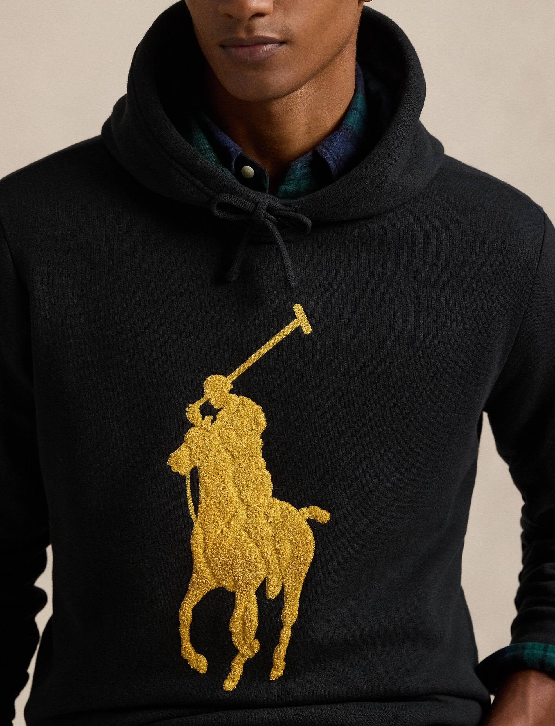 Ralph Lauren Camisola Hoodie 710952241 Blk Gold Preto Ouro_shot4