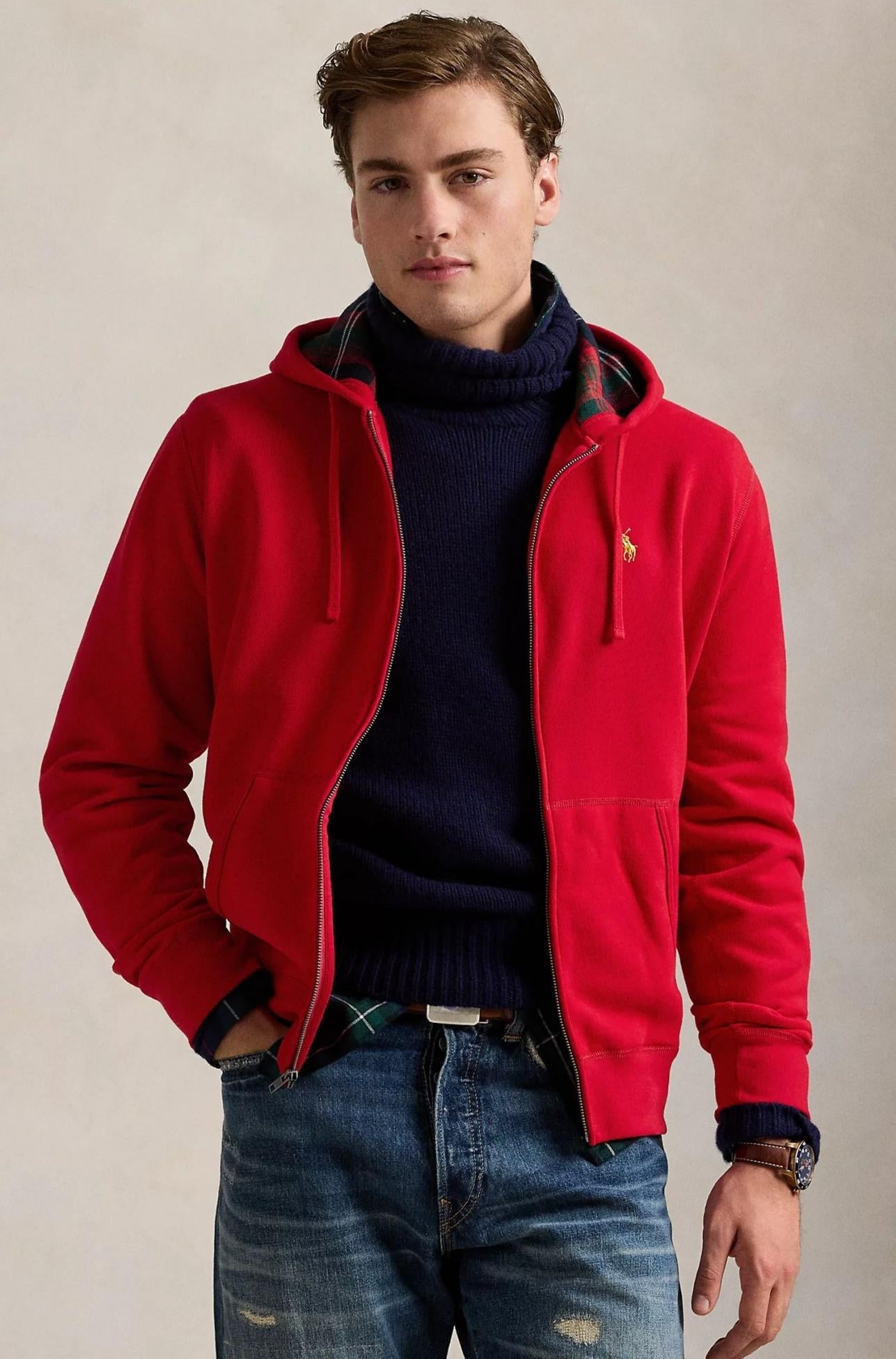 Ralph Lauren Camisola Hoodie 710952256 Red Gold Vermelho Dourado_shot1