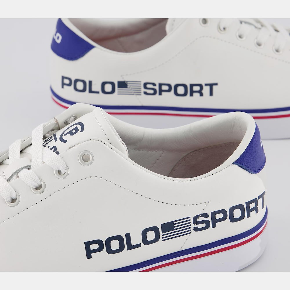 Ralph Lauren Sapatilhas Sneakers Shoes Longwood Leath Whi Red Nv Brando Vermelho Azul Shot6