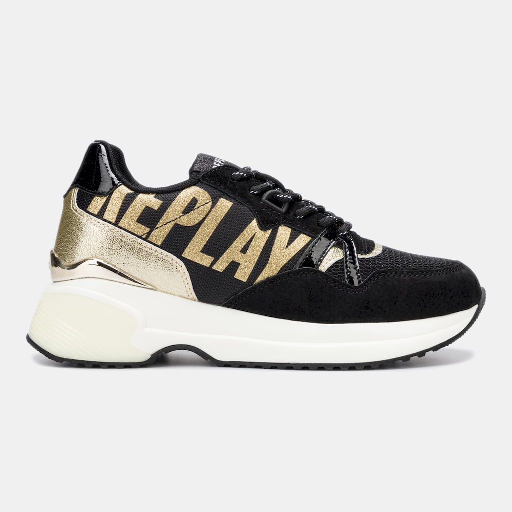 Replay Sapatilhas Sneakers Shoes Mossy 019t Blk Gold Preto Ouro Shot2