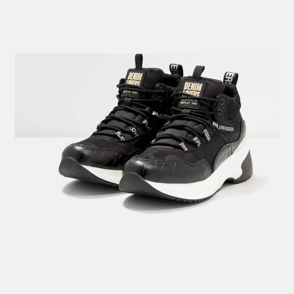 Replay Sapatilhas Sneakers Shoes Ribers Black Preto Shot1