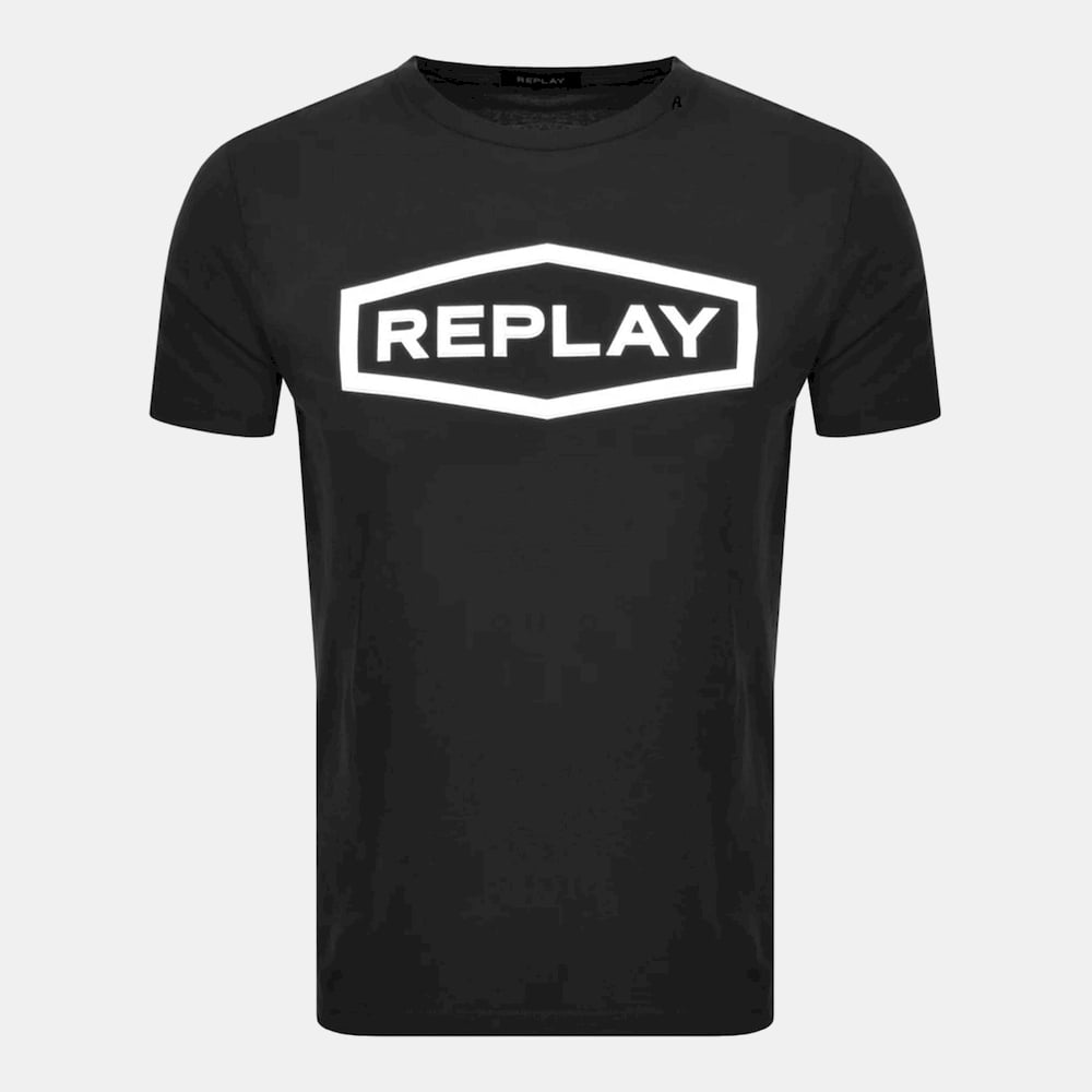 Replay T Shirt M3058 Black Preto Shot2