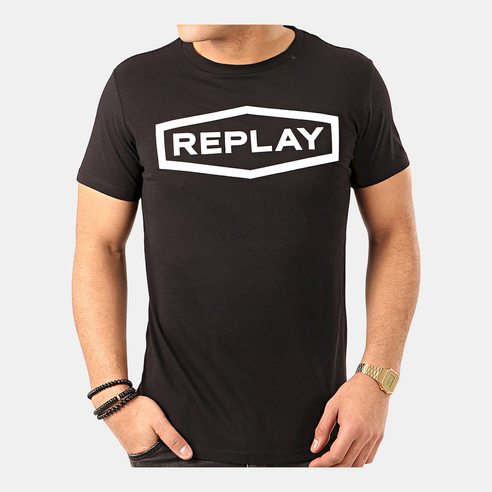 Replay T Shirt M3058 Black Preto Shot8