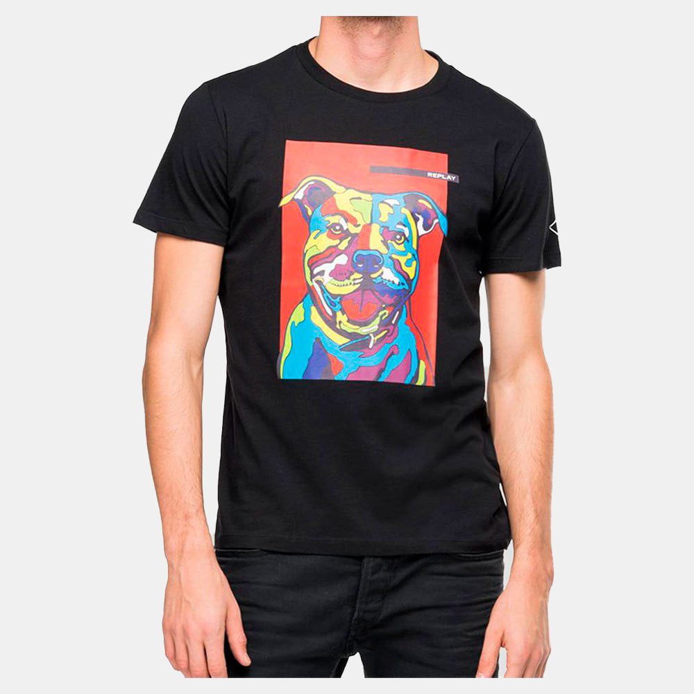 Replay T Shirt M6021 Blk Multi Preto Multicolor Shot11