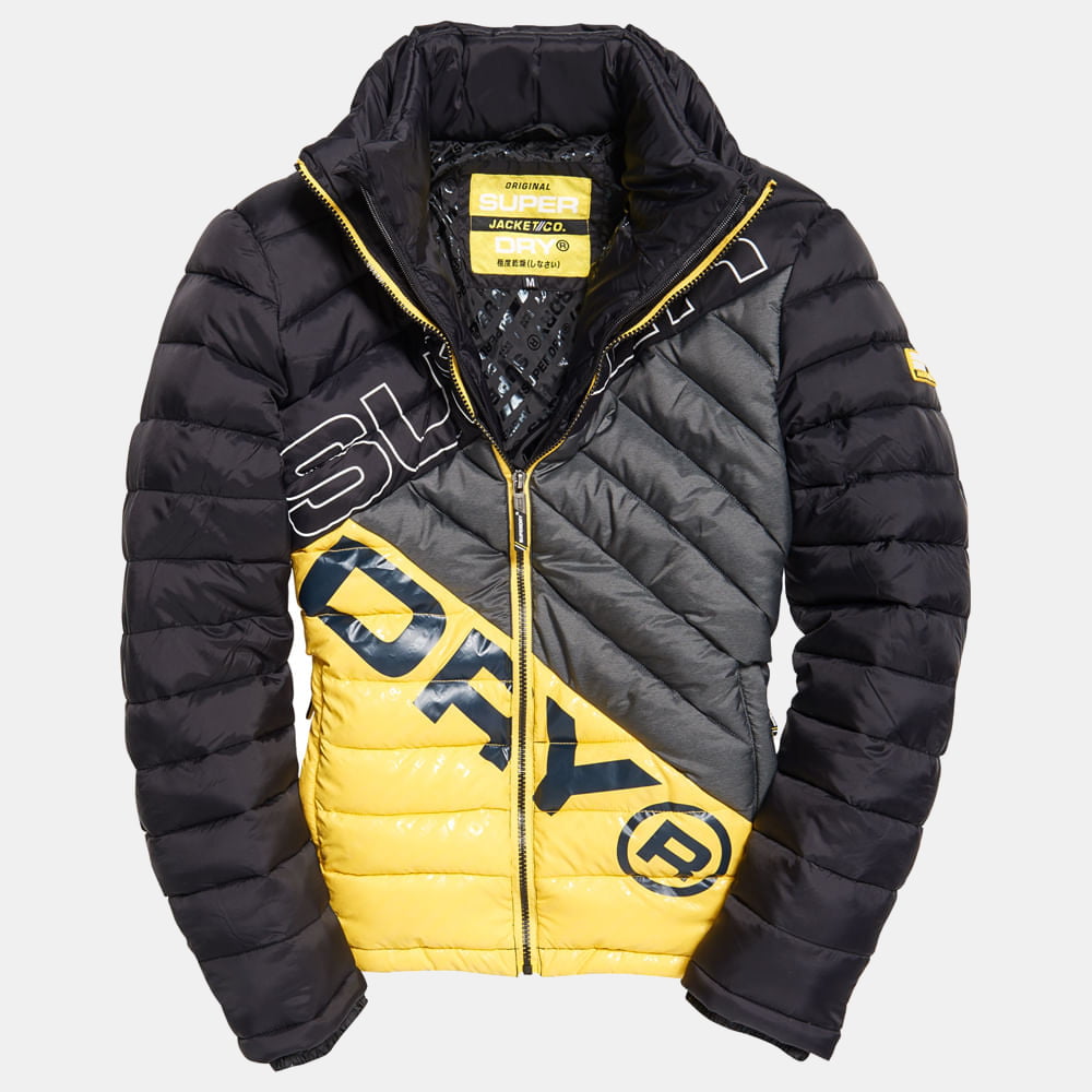 Superdry Blusão Jackets M5000059a Blk Yellow Preto Amarelo Shot1