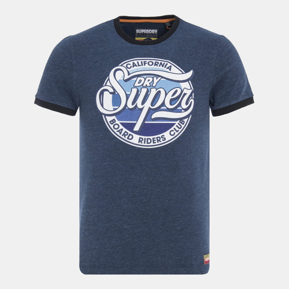 Superdry T Shirt M10004xq Blue Azul Shot4