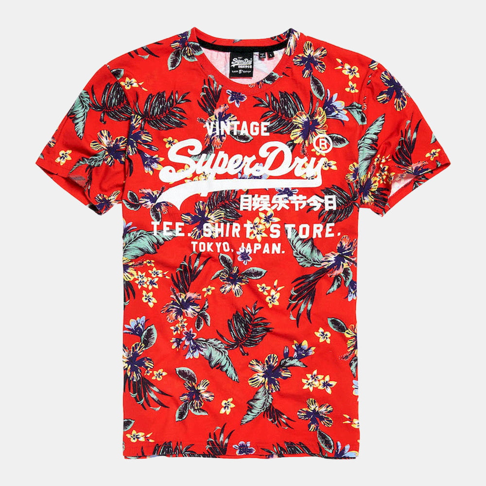 Superdry T Shirt M1010106b Red Vermelho Shot2