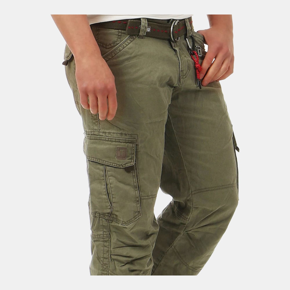 Timezone Benito 4227 Pantaloni Cargo Uomo – Cotone Green, Vestibilità Larga E Comfort