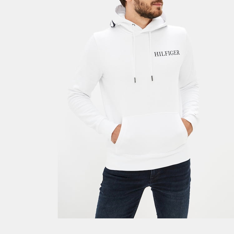 Tommy Hilfiger Camisola Hoodie Mw0mw21424 White Branco Shot2