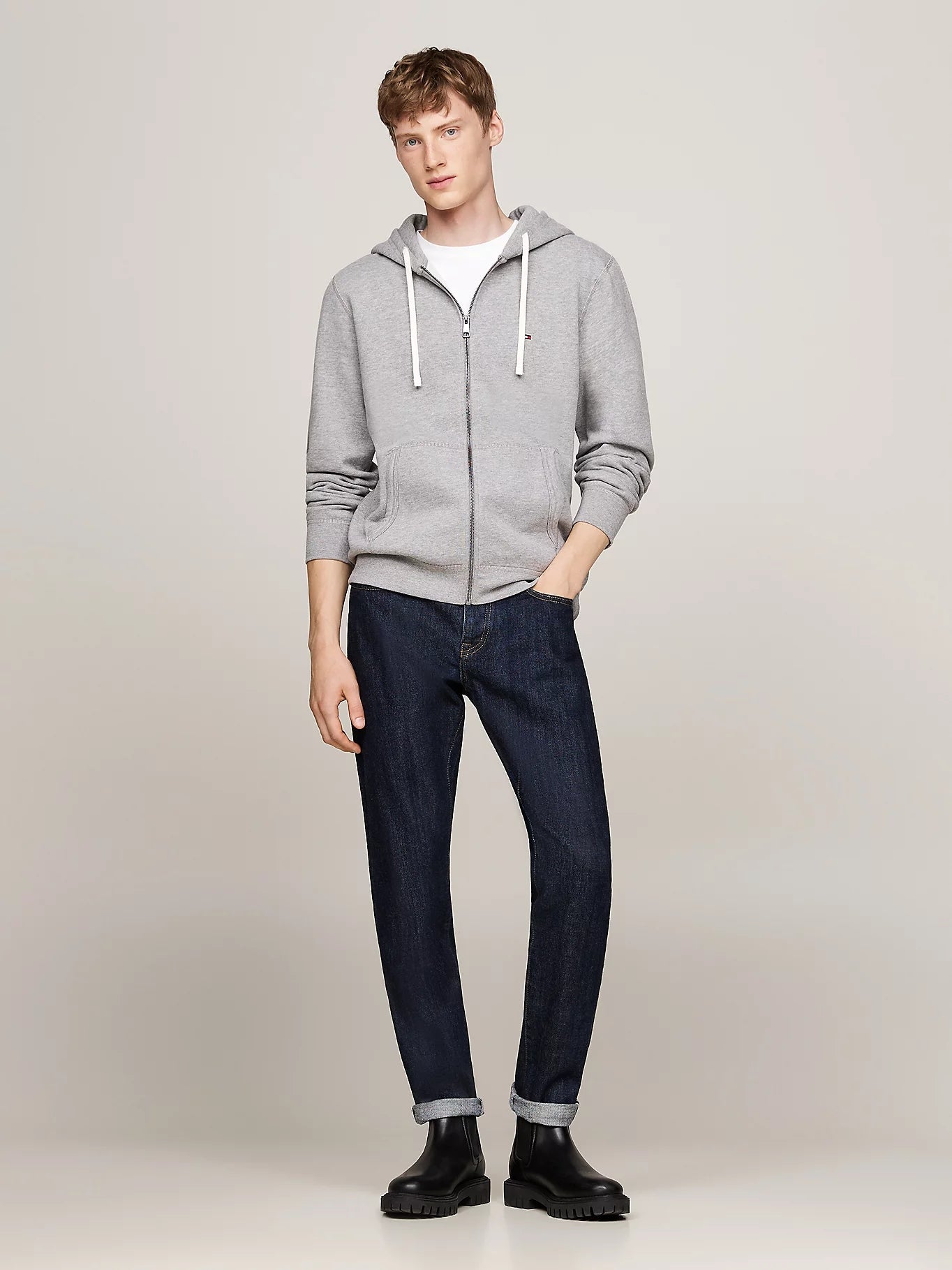 Tommy Hilfiger Camisola Hoodie Mw0mw37239 Grey Cinza_shot1