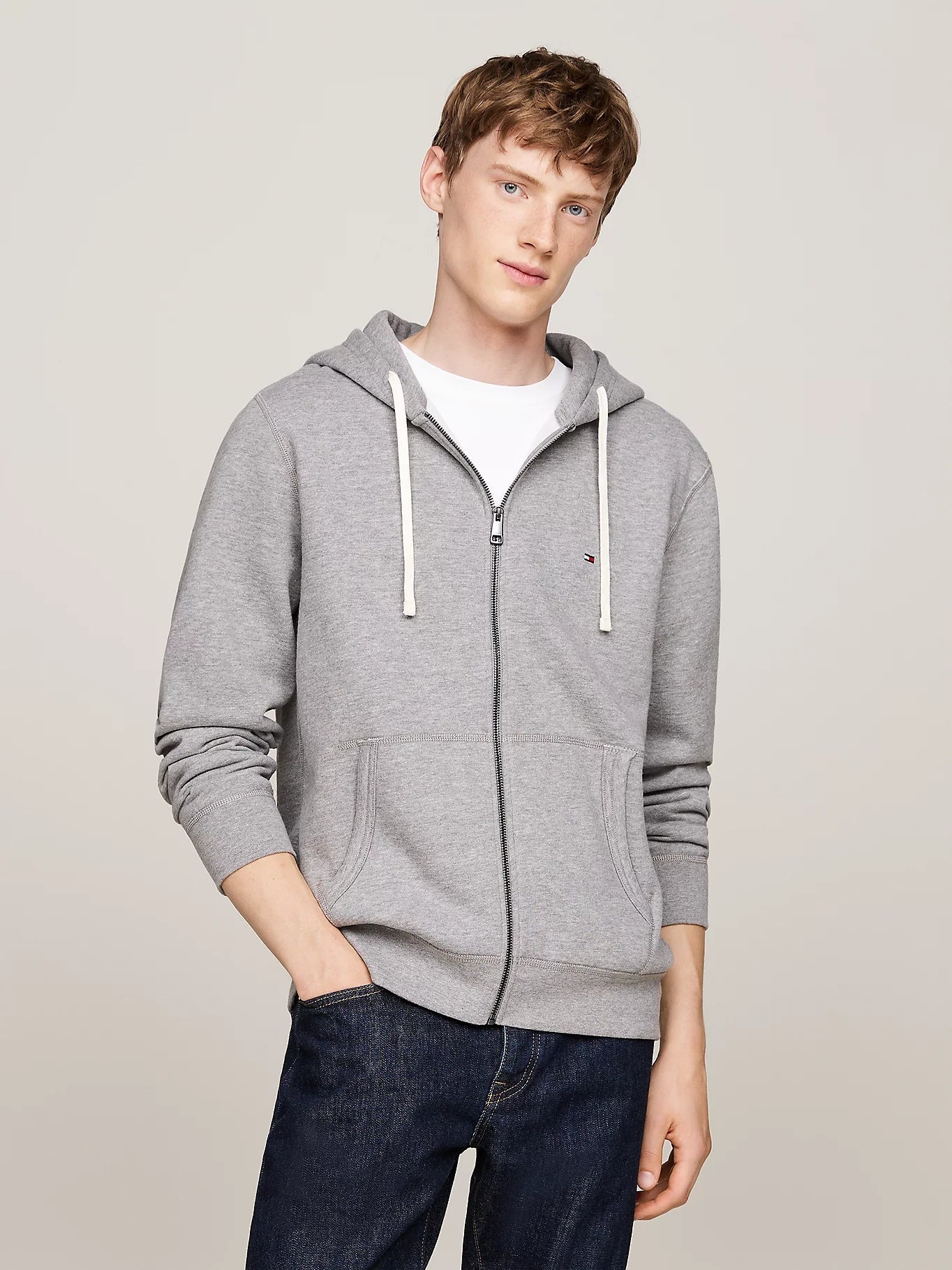 Tommy Hilfiger Camisola Hoodie Mw0mw37239 Grey Cinza_shot5