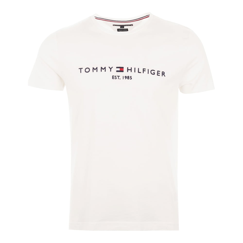 Tommy Hilfiger Logo T Shirt Snow White P42226 388836 Image Resultado