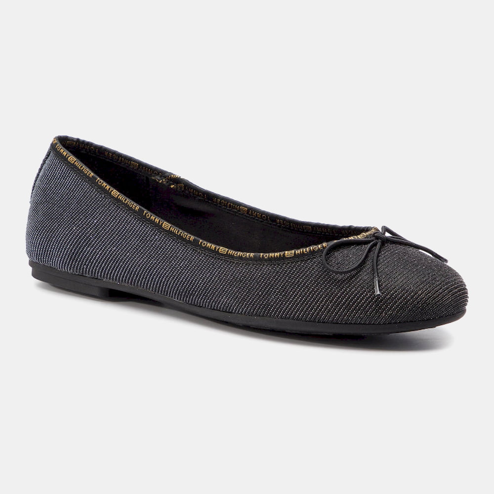 Tommy Hilfiger Sabrinas Ballet Flats Fw0fw04006 Blk Shinny Preto Verniz Shot2