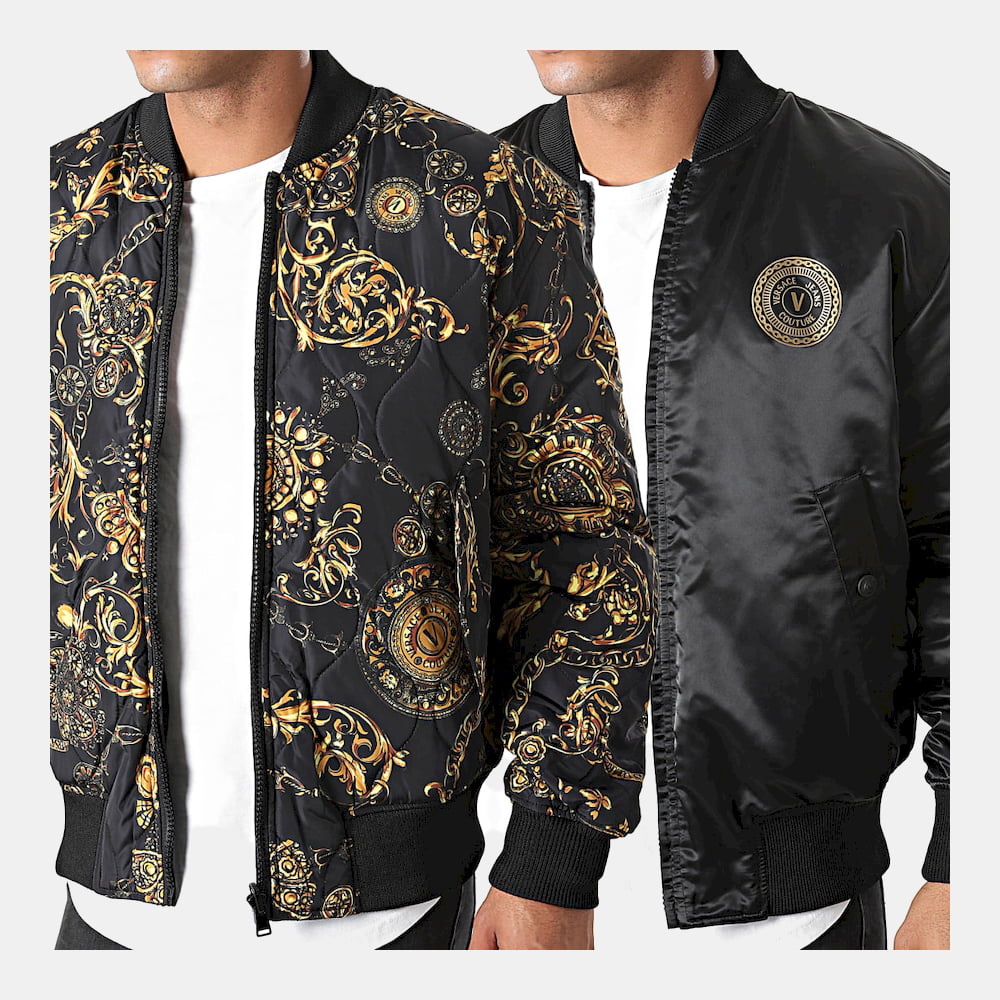 Versace Blusão Jackets 71gas407 Blk Gold Preto Ouro Shot2