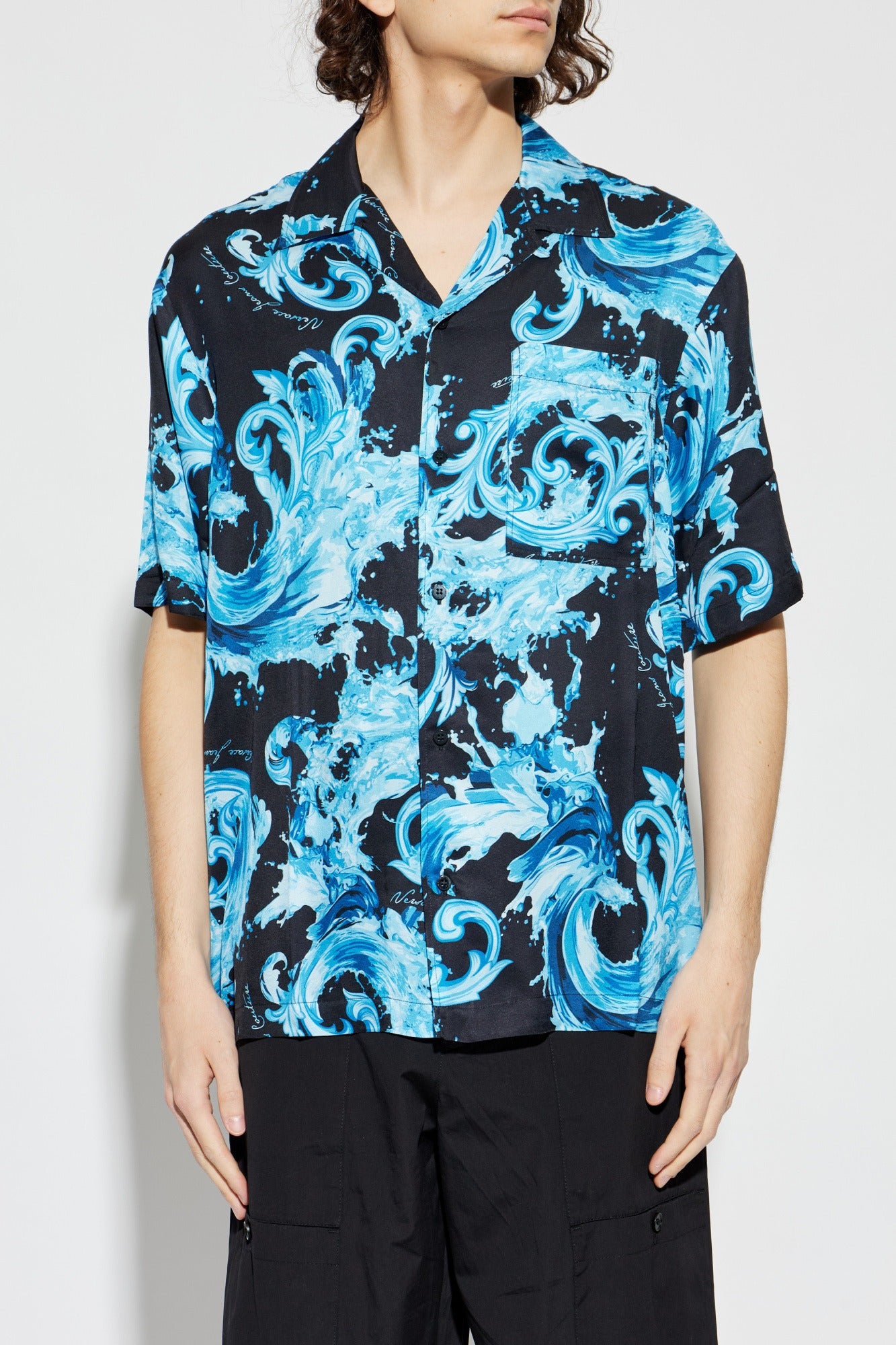Versace Camisa Shirt 80gal2b0 Black Blue Preto Azul_shot3