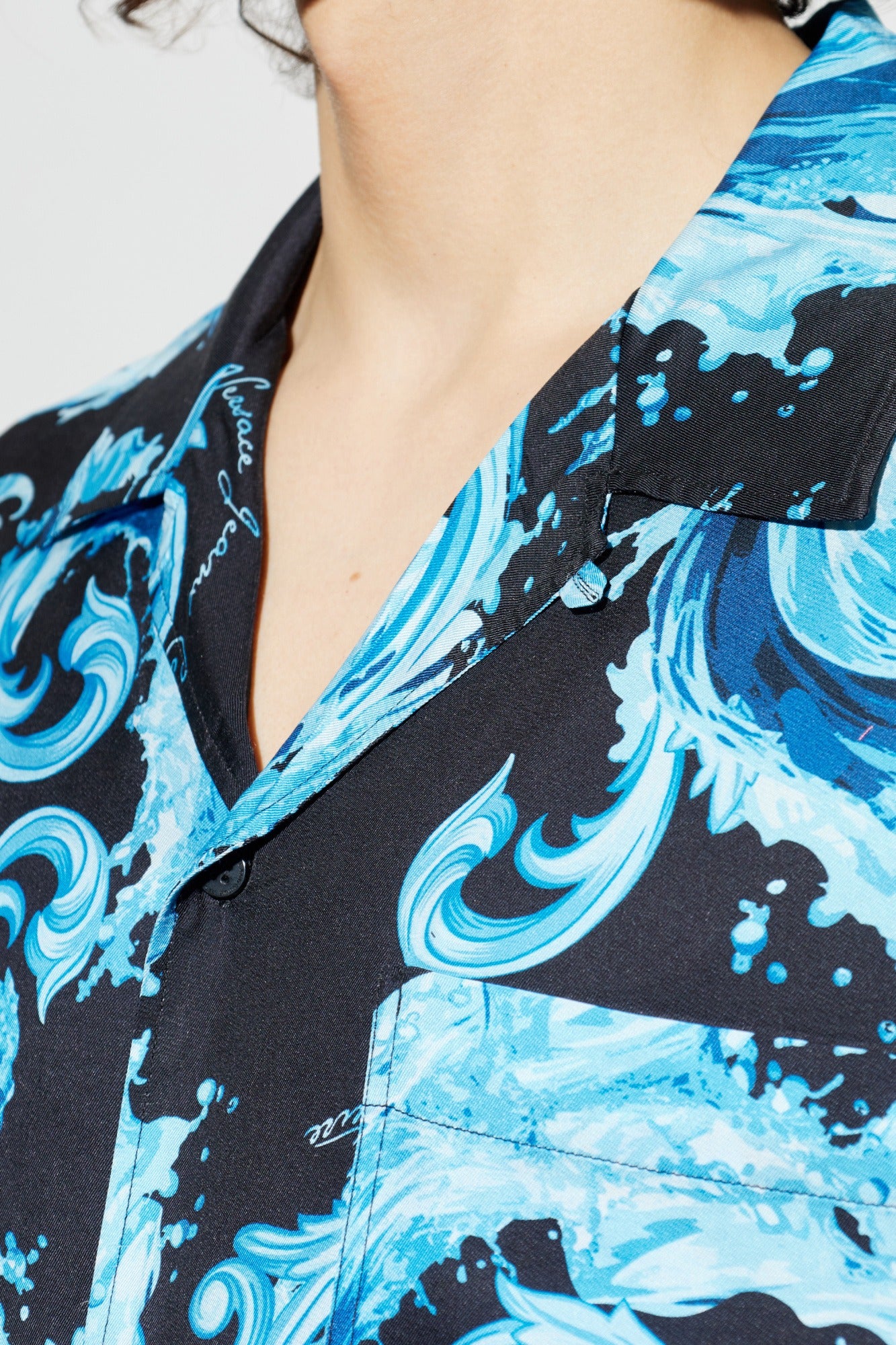 Versace Camisa Shirt 80gal2b0 Black Blue Preto Azul_shot5