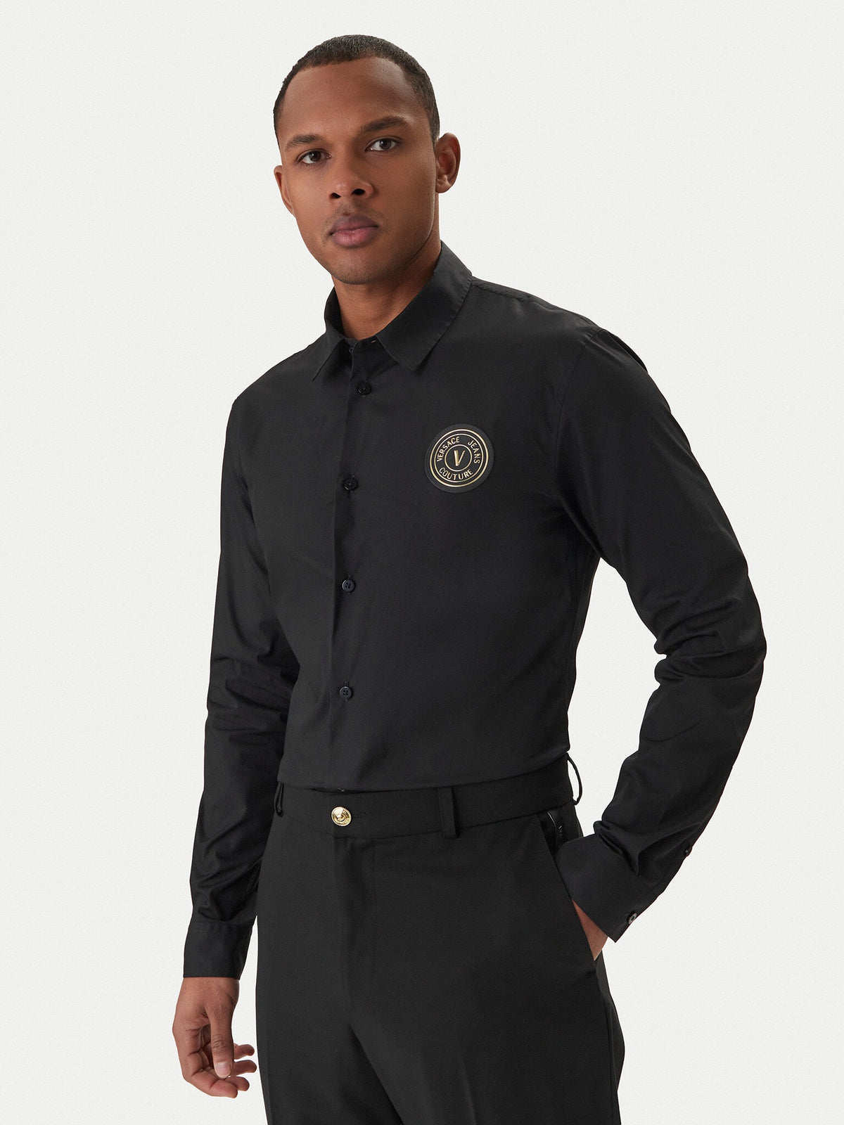Versace Camisa Shirt 80galcs0 Blk Gold Preto Ouro_shot1