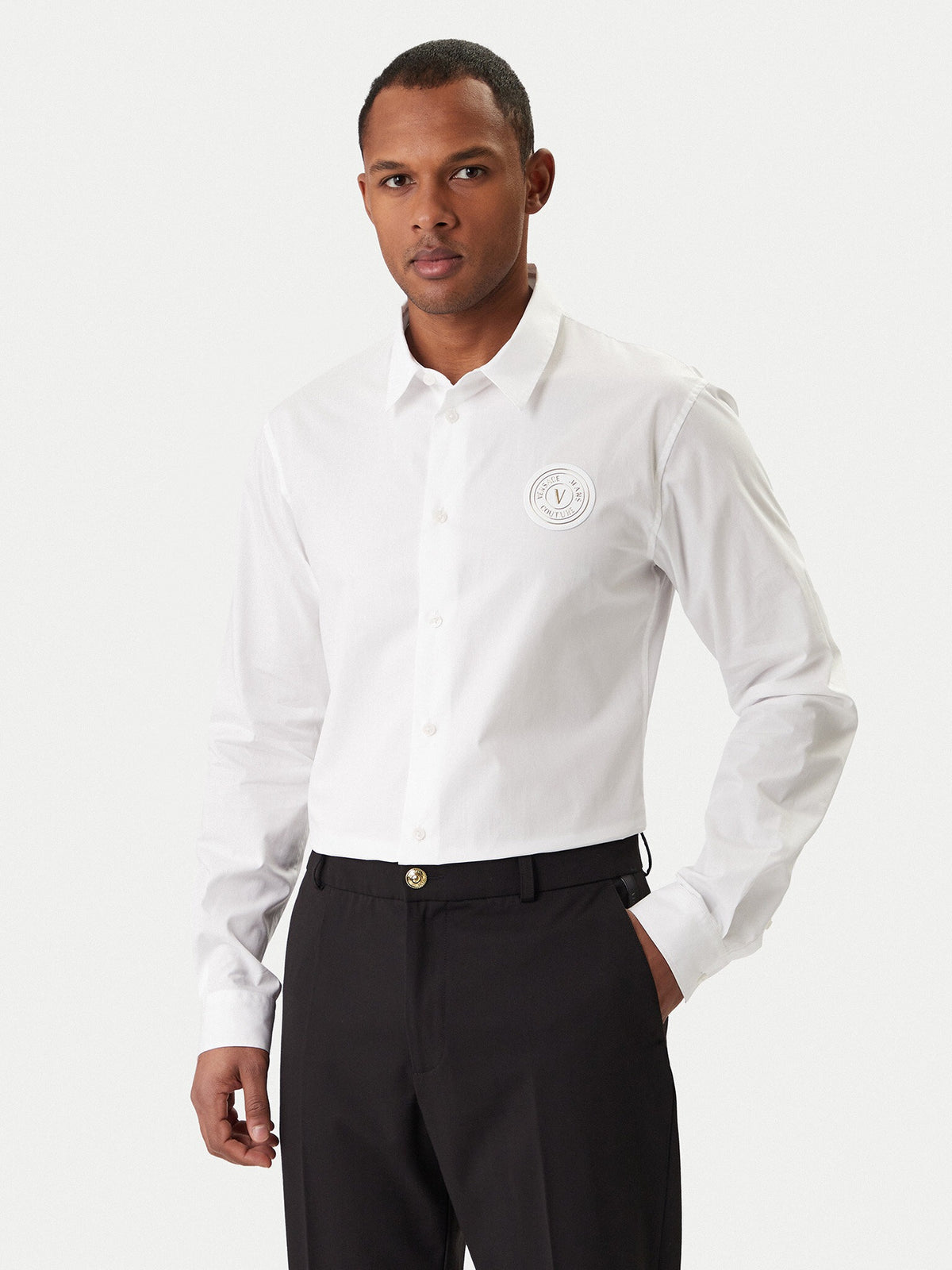 Versace Camisa Shirt 80galcs0 Whi Gold Branco Dourado_shot1