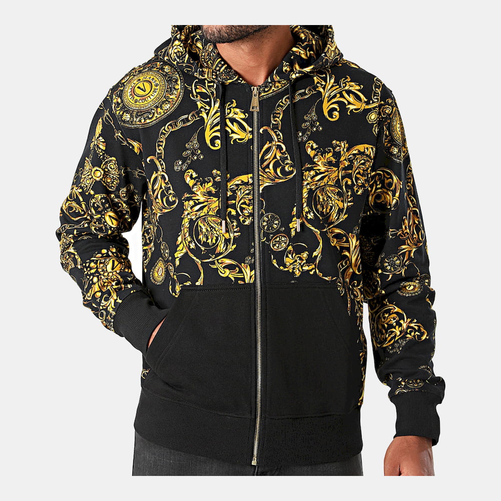 Versace Camisola Hoodie 71gai3z1 Blk Gold Preto Ouro Shot6