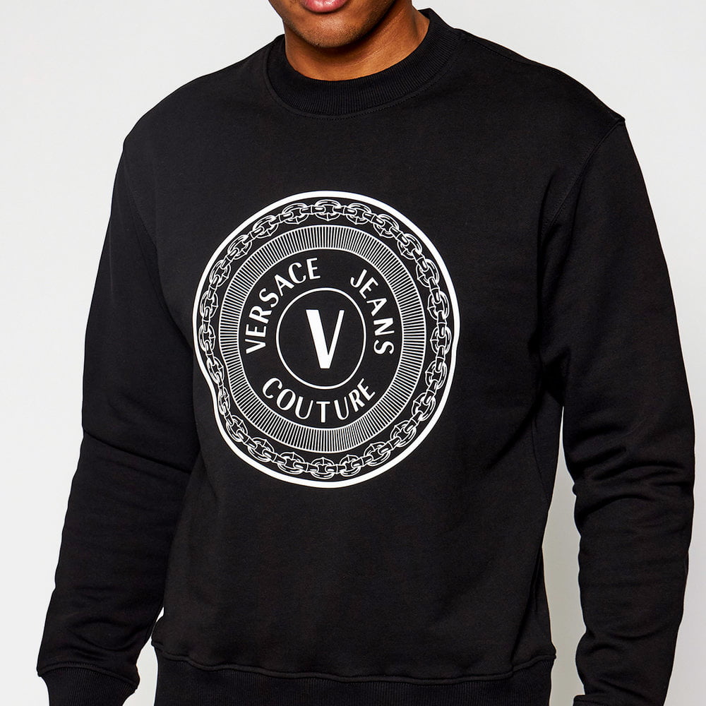 Versace Camisola Sweat B7gwa7tt Blk White Preto Branco Shot9